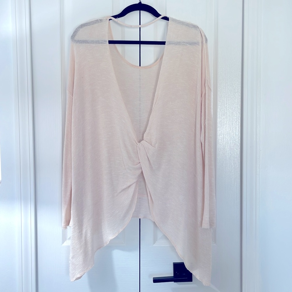 Free People Oversized Open Back Sweater in Light Pink - Size: XS - Picture 2 of 3